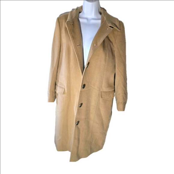 Brooks Brothers 346 Wool Pea Coat Tan Camel Dressy Classy Suit